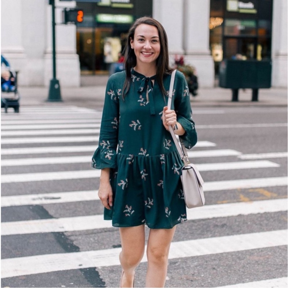 Madewell dress pure silk botanic garden size S